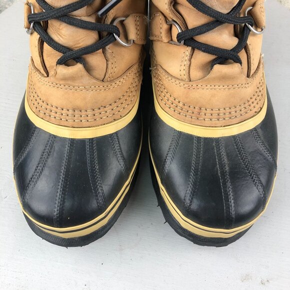 Sorel CANADA Mens Size 6 Caribou Brown Black Insulated Lace-Up Winter Snow Boots - Picture 5 of 16